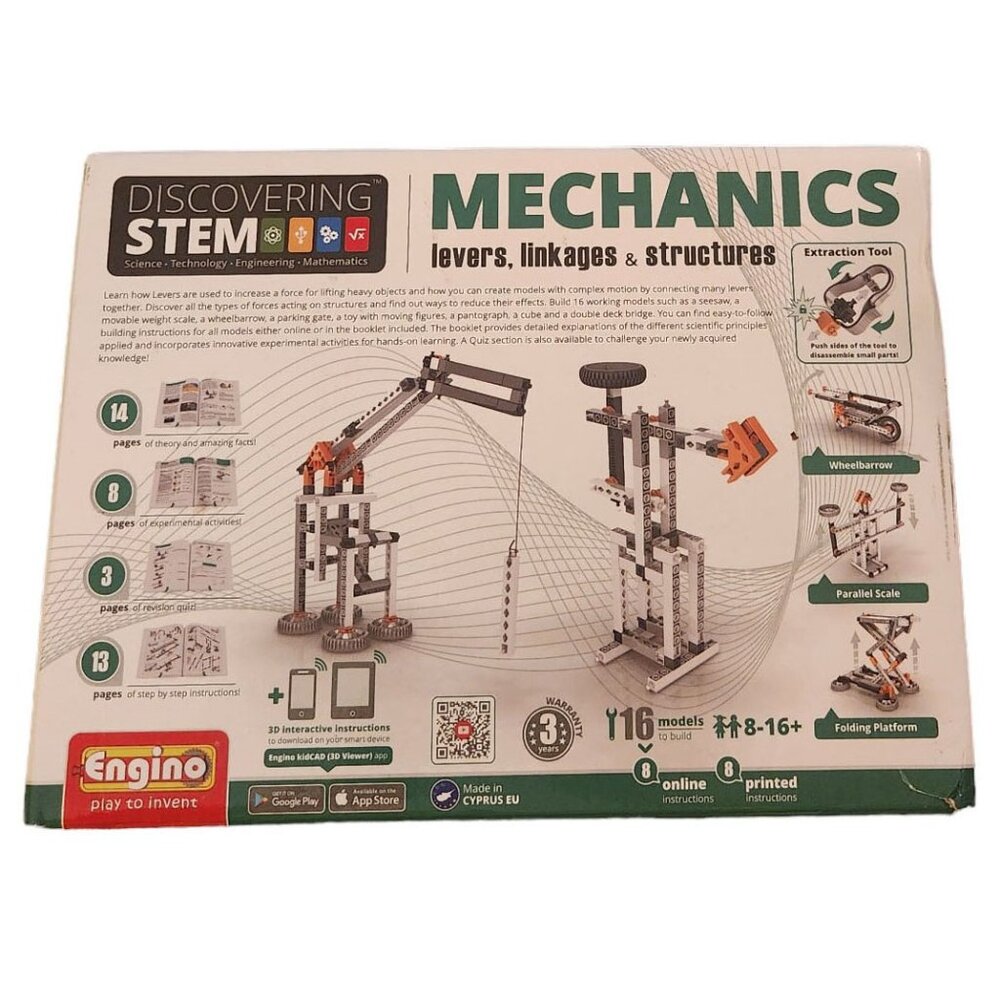 Engino Discovering Stem Mechanics Levers Linkages & Structures Building Kit Toy